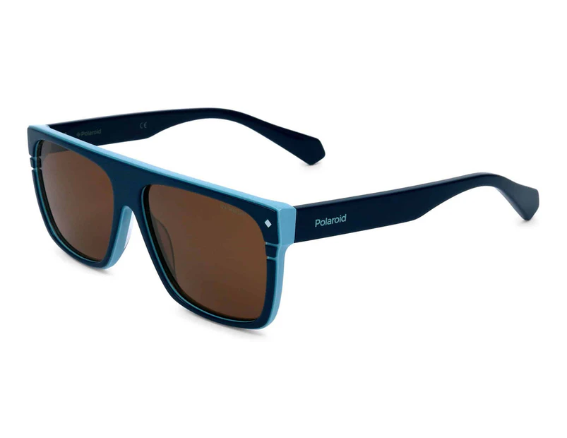 Polaroid Unisex 6086 Square Polarised Sunglasses - Blue/Brown
