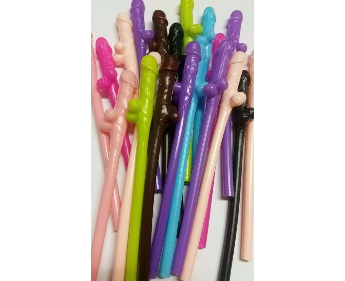 10/20/30 Willy Penis Dick Straw Straws Hens Night Party Mix Colours Nude  Pink