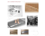 300mm-1800mm Linear Stealth Tile Insert Floor Grate Bathroom Shower Drain Waste 304 Stainless Steel Centre Outlet