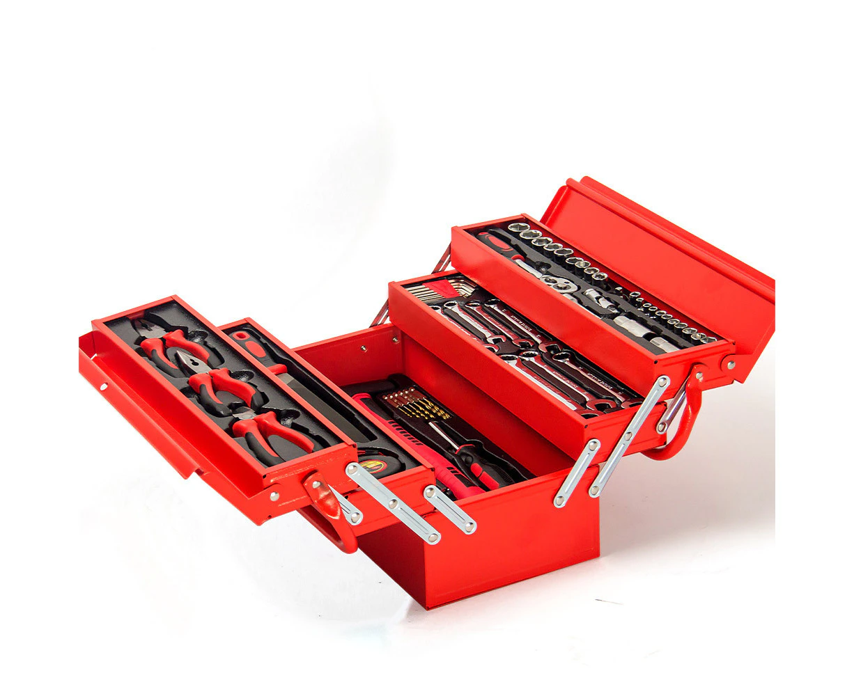 BULLET 118pc Tool Kit Box Set Metal Spanner Socket Organizer Household Toolbox