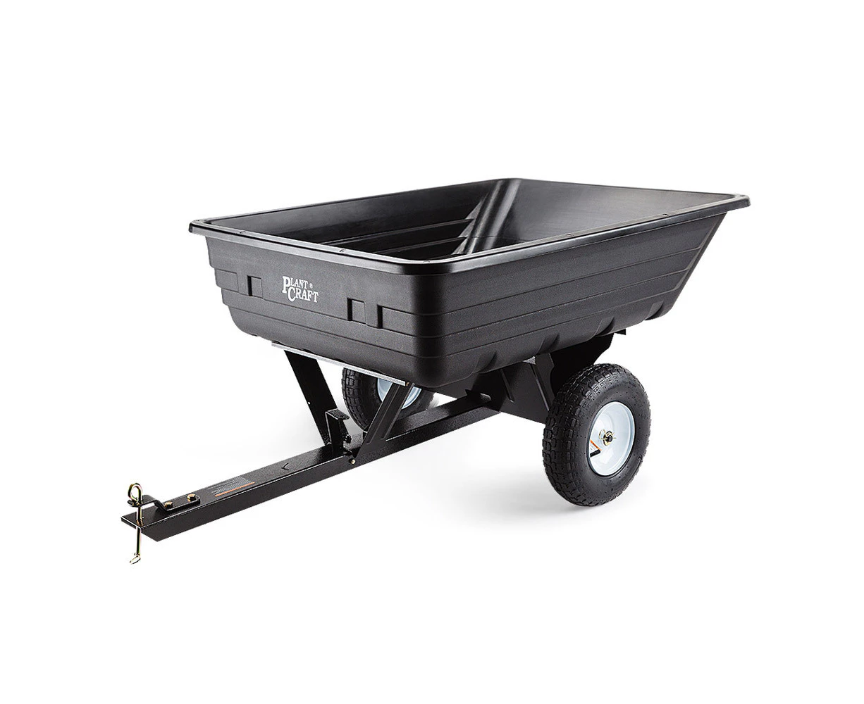 PLANTCRAFT 400LBS Poly Dump Cart Garden Tip Trailer Tray Tow Quad ATV Ride