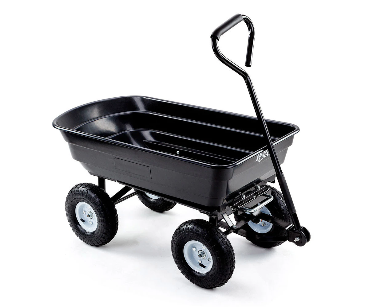 PLANTCRAFT 250kg Poly Pull Dump Cart Garden Hand Trailer Wagon Lawn Wheelbarrow