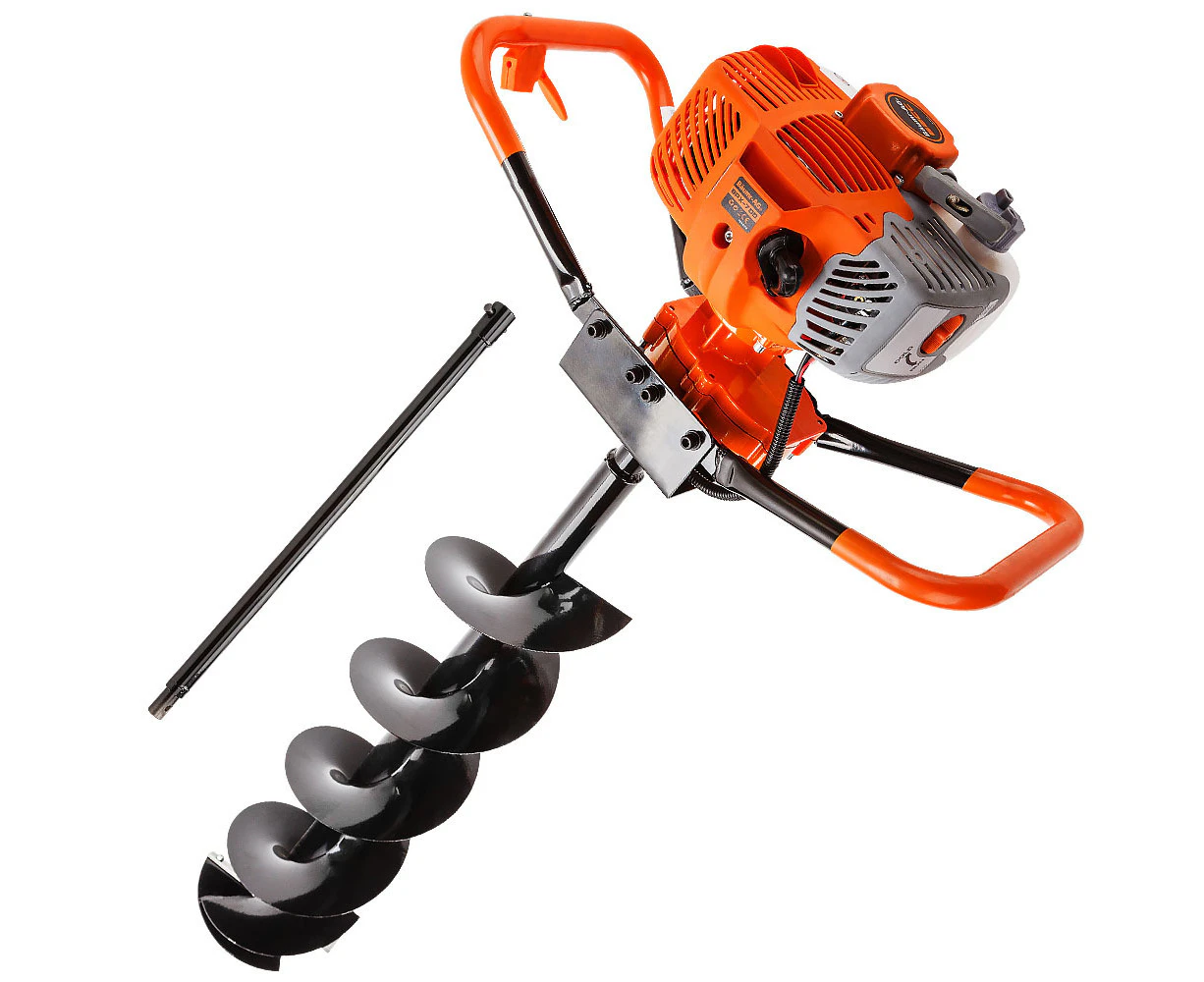 Baumr-AG Post Hole Digger 62CC Posthole Earth Auger Fence Borer Petrol Drill Bit