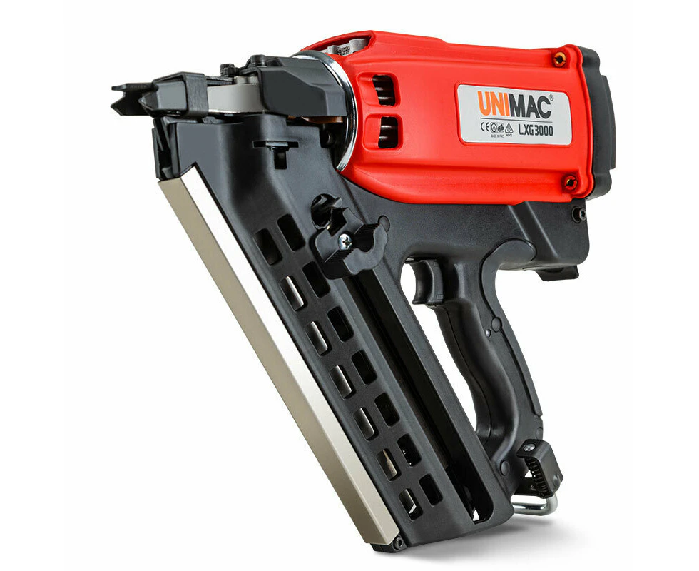 UNIMAC Cordless Framing Nailer 34 Degree Gas Nail Gun Portable Battery Charger