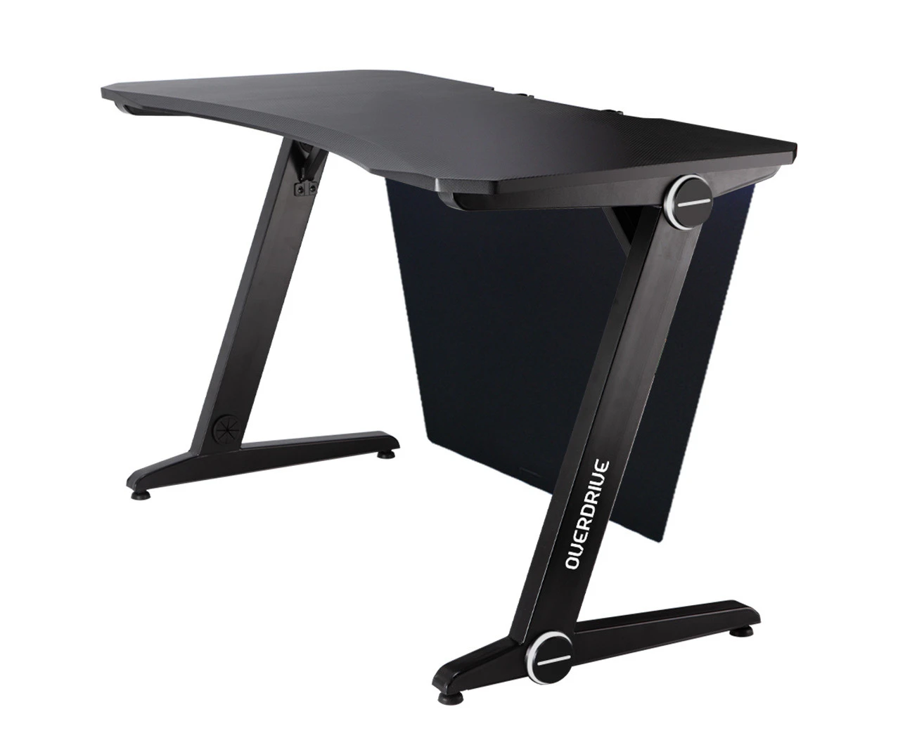 OVERDRIVE Gaming Desk 120cm PC Table Setup Computer Black Carbon Fiber Look