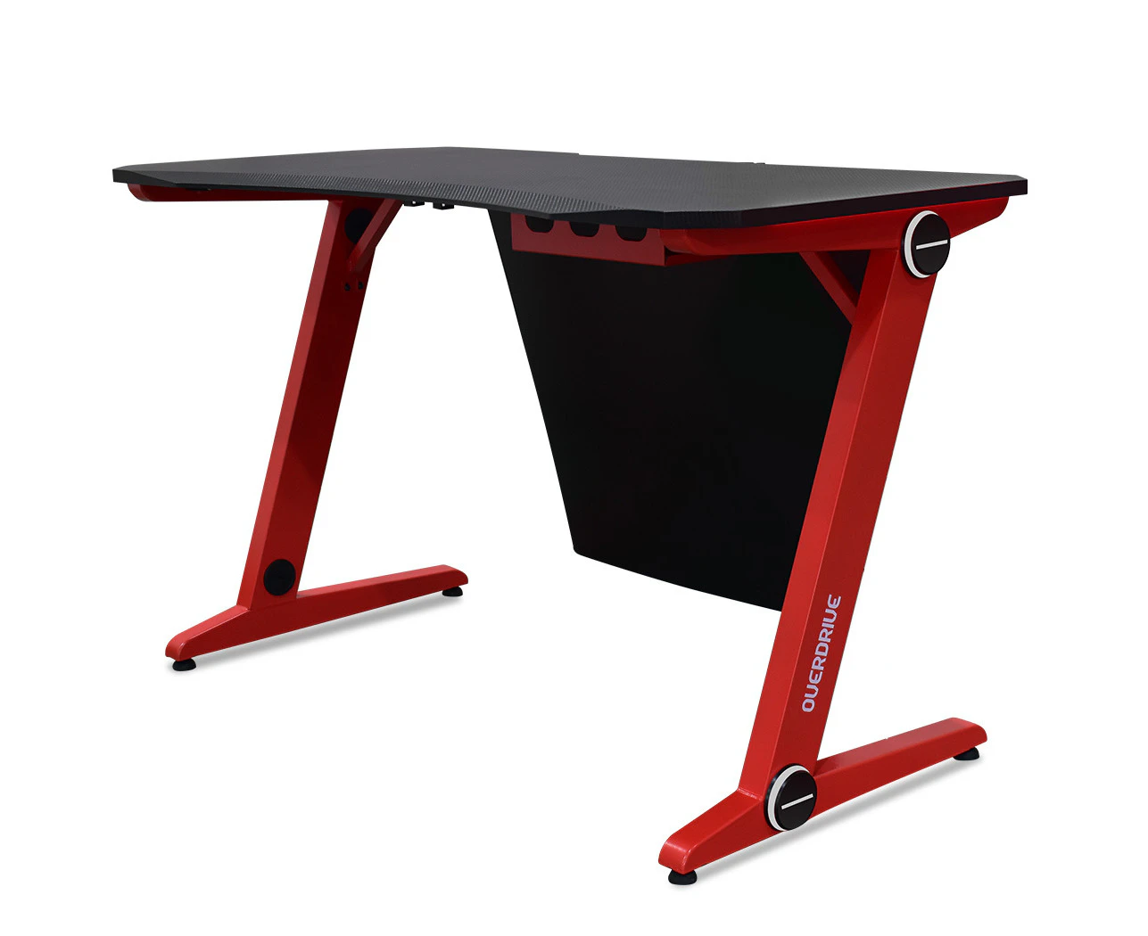 OVERDRIVE Gaming Desk 120cm PC Table Setup Computer Carbon Fiber Style Black Red