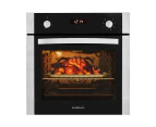 EuroChef 70L Electric Oven 60CM Built-in Fan Forced 8 Function Wall Oven Grill 240V 2000W