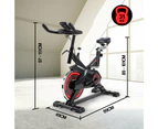 PROFLEX Flywheel Exercise Spin Bike Commercial Fitness Home Gym Workout - Red