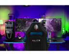 Home Office Desks Overdrive Gaming Pc Desk Carbon Fiber Style Black And Blue With Headset Holder Mouse Pad