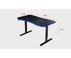 Home Office Desks Overdrive Gaming Pc Desk Carbon Fiber Style Black And Blue With Headset Holder Mouse Pad