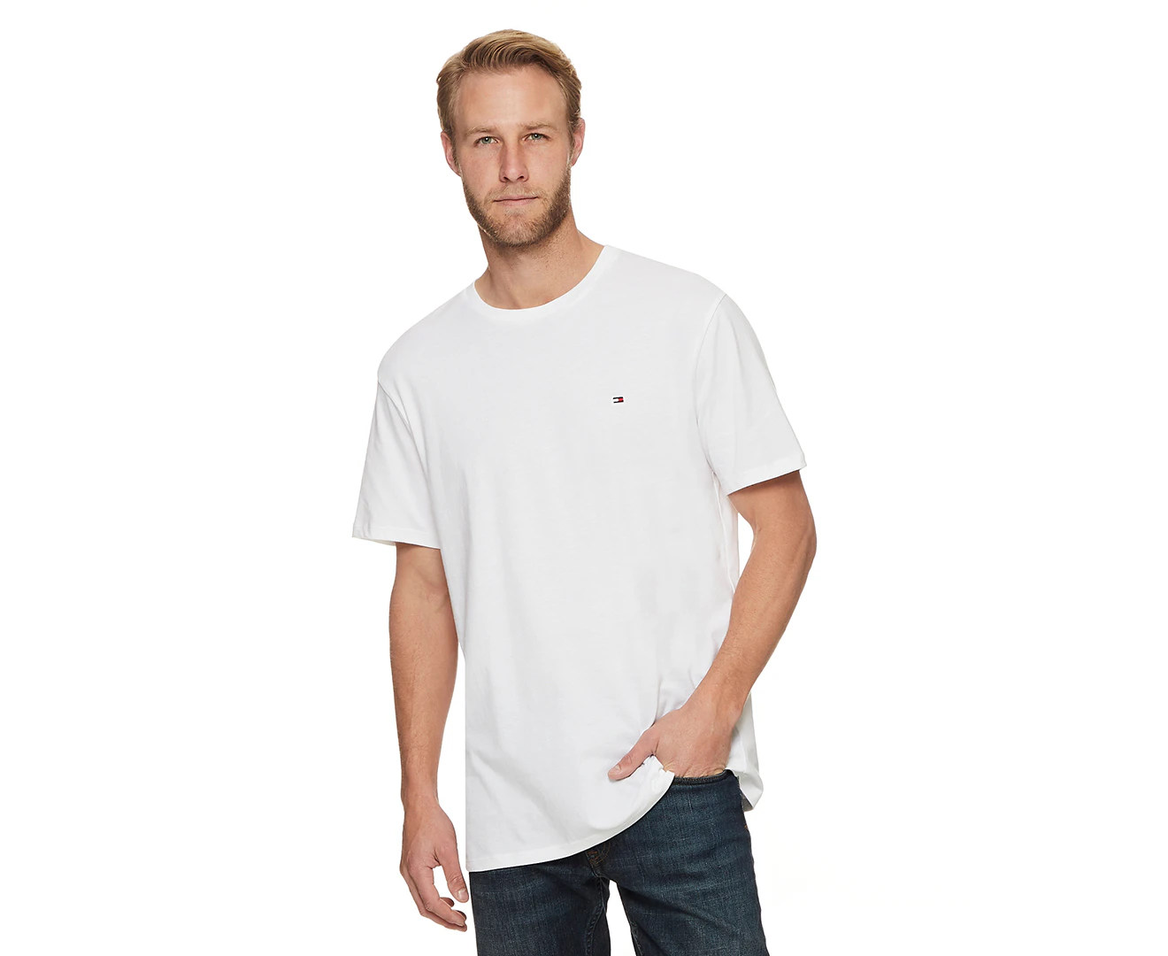 Tommy Hilfiger Men's Nantucket Flag Crewneck Tee / T-Shirt / Tshirt - Bright White