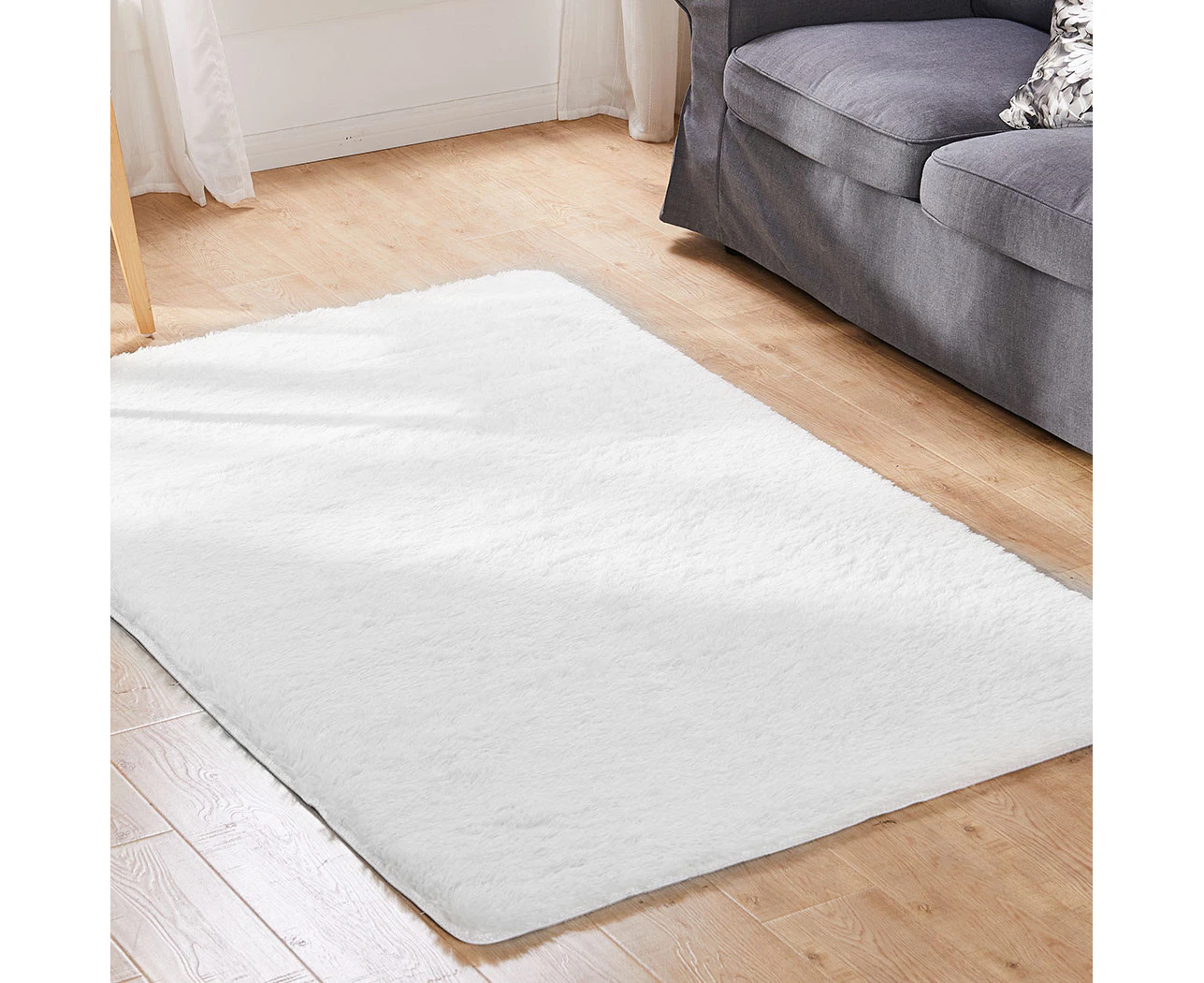 Marlow Soft Shag Shaggy Floor Confetti Rug Carpet Home Decor 200x230cm White