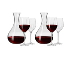 6pc Krosno Glass Harmony Collection Red White Wine 450ml Glasses 1.6L Carafe Set