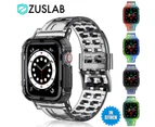 ZUSLAB Apple Watch Series 8 7 6 5 4 3 2 1 SE Tough Bumper Case Band Strap 38mm 40mm 41mm - Yellow / Blue