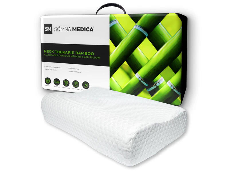 Neck Therapie Bamboo Adjustable Contour Memory Foam Pillow