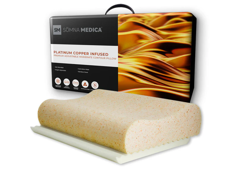 Somna Medica Copper Infused Moderate Contour Adjustable Pillow