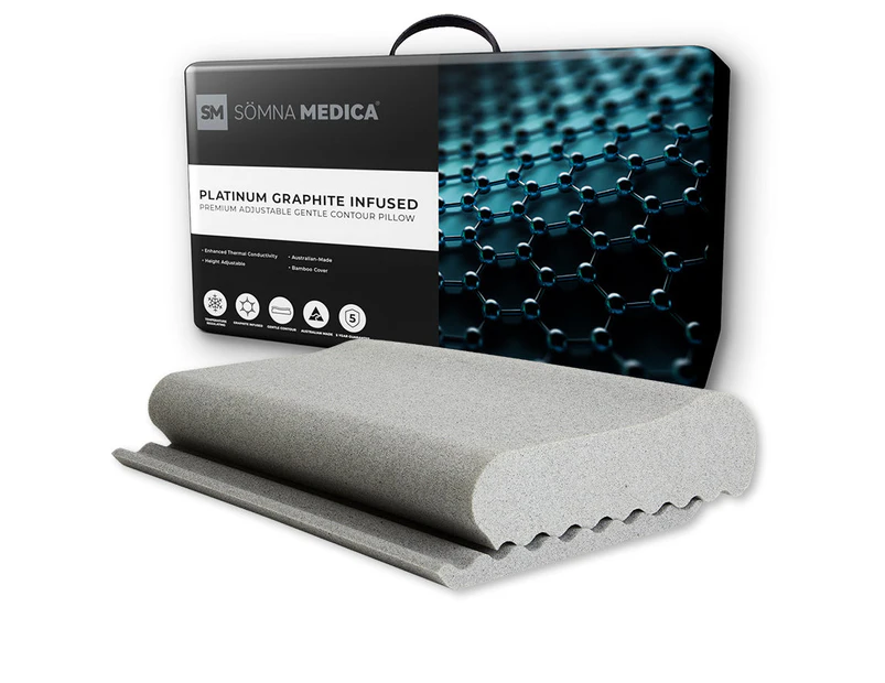 Somna Medica Graphite Infused Gentle Contour Adjustable Pillow