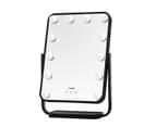 Maxkon LED Lighted Hollywood Makeup Mirror with Dimmable 12 Lights Touch-Screen 360 Rotation Black 30x40cm 1