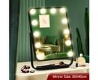 Maxkon LED Lighted Hollywood Makeup Mirror with Dimmable 12 Lights Touch-Screen 360 Rotation Black 30x40cm 2