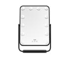 Maxkon LED Lighted Hollywood Makeup Mirror with Dimmable 12 Lights Touch-Screen 360 Rotation Black 30x40cm 10