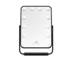 Maxkon LED Lighted Hollywood Makeup Mirror with Dimmable 12 Lights Touch-Screen 360 Rotation Black 30x40cm
