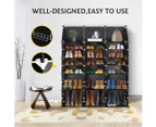 48 Pairs Stackable Shoe Storage Box Organiser Cube DIY Shoe Cabinet Rack Shelf 24 Tier Black