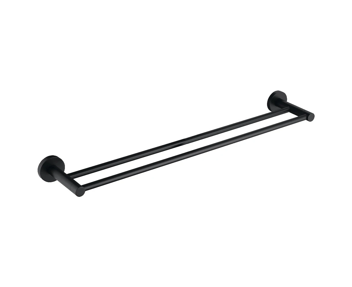 Decaura Double Towel Rail 750mm Black Holder Bathroom 304 Stainless Steel Wall Mounted