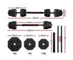 Everfit 40kg Dumbbells Barbell Set Adjustable Dumbbell Weight Lifting