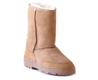 UGG Boots 3/4 Rubber Grip-sole Unisex Australian shearling Sheepskins insole replaceable - Chestnut