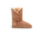 UGG Boots Women 9"+ Horn Buckles shearing Sheepskins Premium 5 Colors Size W4-11 - Chestnut