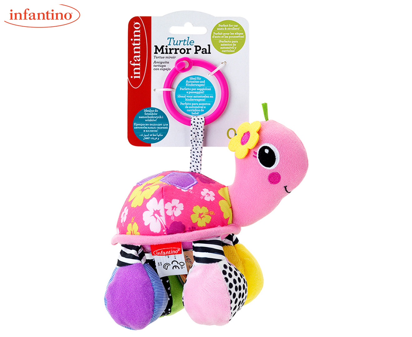 Infantino Turtle Mirror Pal Toy Sparkle Catch