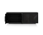 Miriam 2m Oak Buffet Unit - Textured Espresso Black