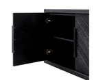 Miriam 2m Oak Buffet Unit - Textured Espresso Black