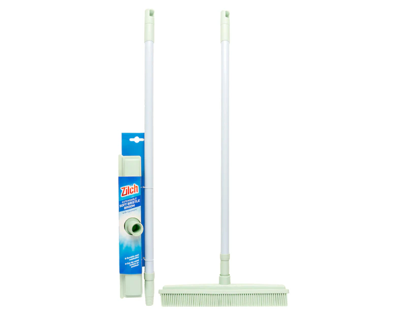 Zilch Extendable Broom Rubber Bristles w/ Squeegee