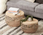 Set of 2 Cooper & Co. Sara Bamboo Coffee Tables - Natural