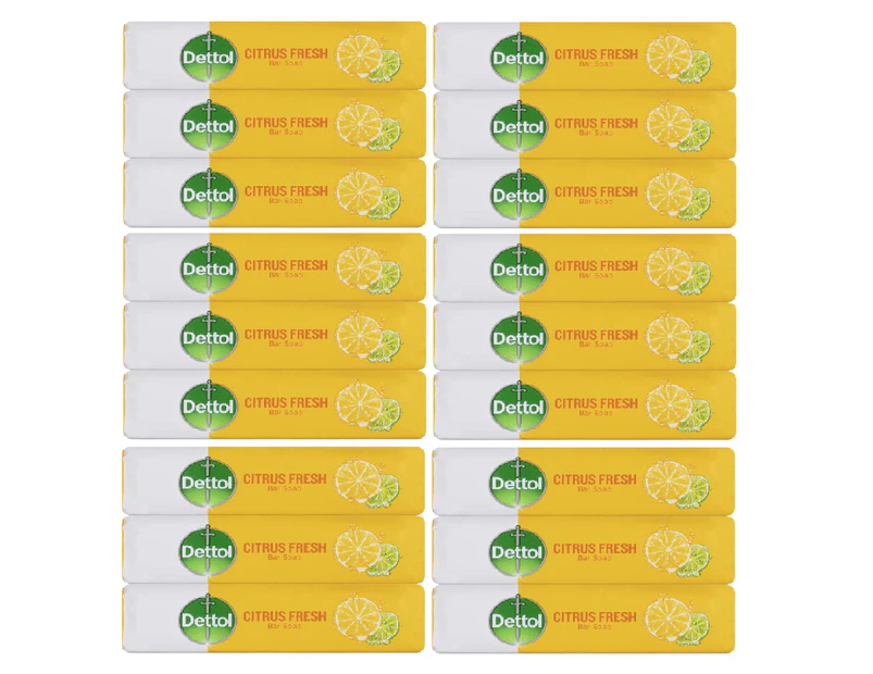 6x Dettol Pack 3 100g (18x Bar Soap) Citrus Fresh
