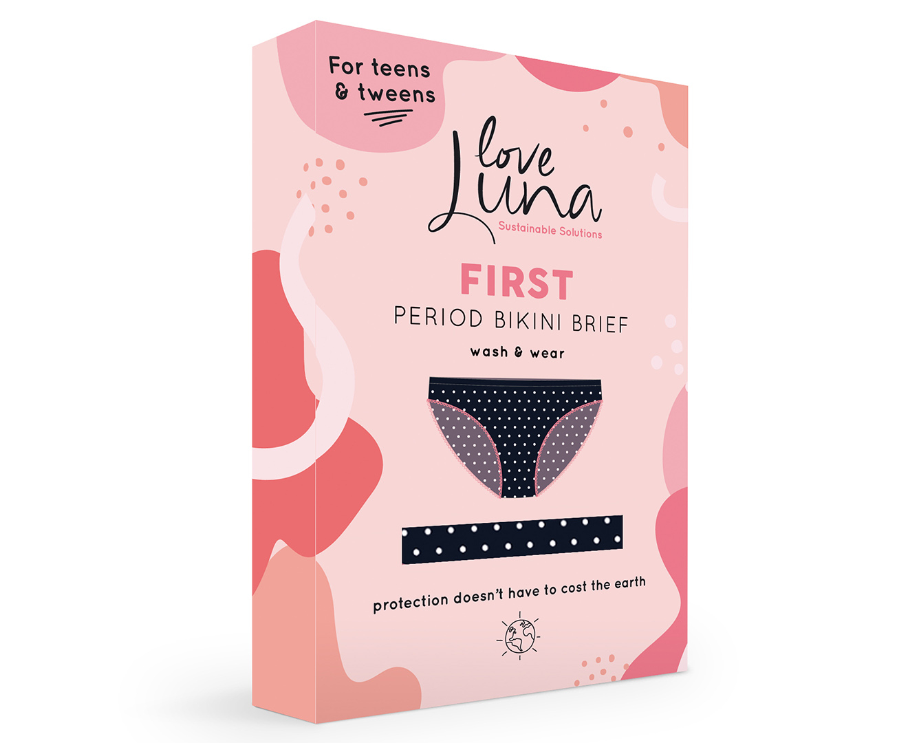 Love Luna Youth Girls' First Period Bikini Briefs - Spot | Catch.co.nz