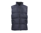 Men's Thick Puffy Puffer Sleeveless Jacket Quilted Vest - Navy