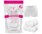 Ninja Mama Disposable Postpartum Underwear (Without Pad) Soft, Stretchy, Shorts Cut, Washable Mesh Panties for Women (5 Count). One Size Fits Most - White