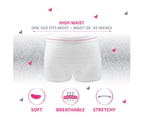Ninja Mama Disposable Postpartum Underwear (Without Pad) Soft, Stretchy, Shorts Cut, Washable Mesh Panties for Women (5 Count). One Size Fits Most - White