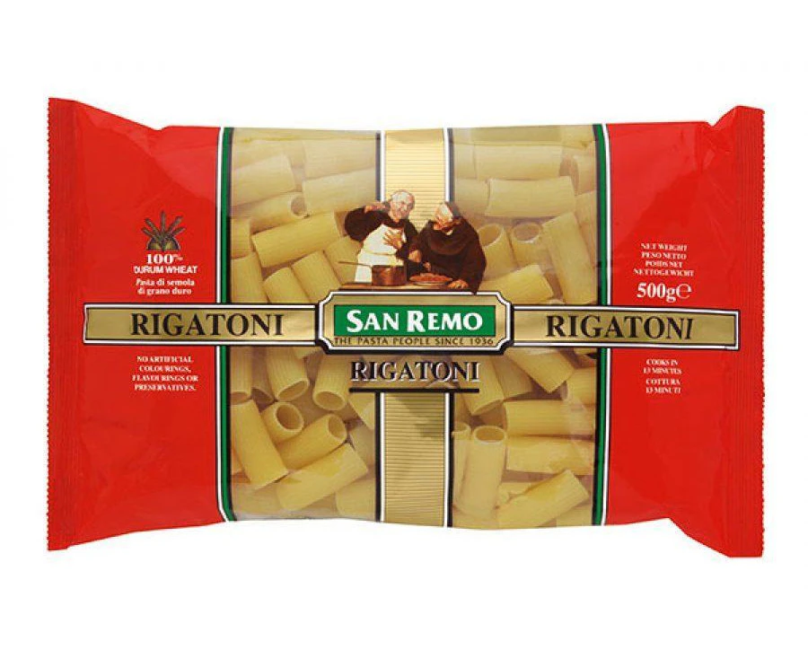 6Kg Pasta Rigatoni San Remo 12 X 500G