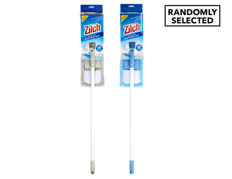 2 x Zilch Microfibre Flat Head Mop w/ Extendable Handle - Randomly Selected