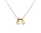 Culturesse 24K Gold Initial Pendant Necklace - 2 Letters 1