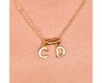 Culturesse 24K Gold Initial Pendant Necklace - 2 Letters 5
