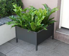 Greenlife 60x60x38cm Square Leg Raised Planter Box - Charcoal