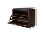 Artiss Shoe Bench Shoe Cabinet 15 Pairs  Walnut Kyla