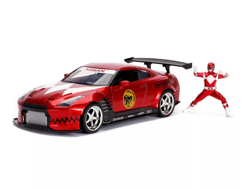 Hollywood Rides 1:24 Power Rangers Nissan GTR R35 Die-Cast Model Car w/ Figurine