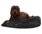 Charlie's 90x25cm Faux Fur Fuffy Calming Pet Bed - Charcoal
