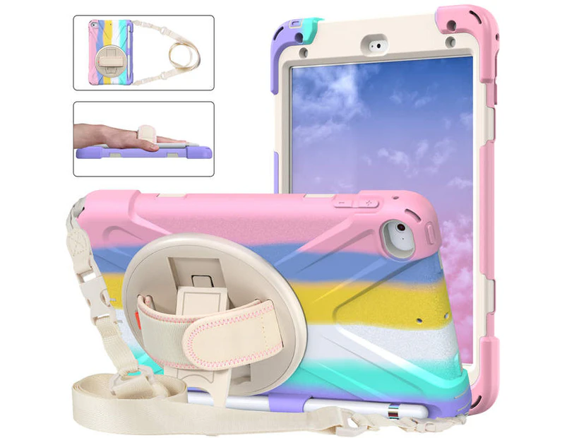WIWU iPad Case With Pencil Stand+Rotating Stand+Shoulder Strap For  iPad Mini 4/5-Pink