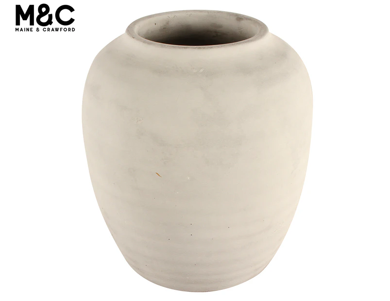 Maine & Crawford 22cm Luna Concrete Vase - White